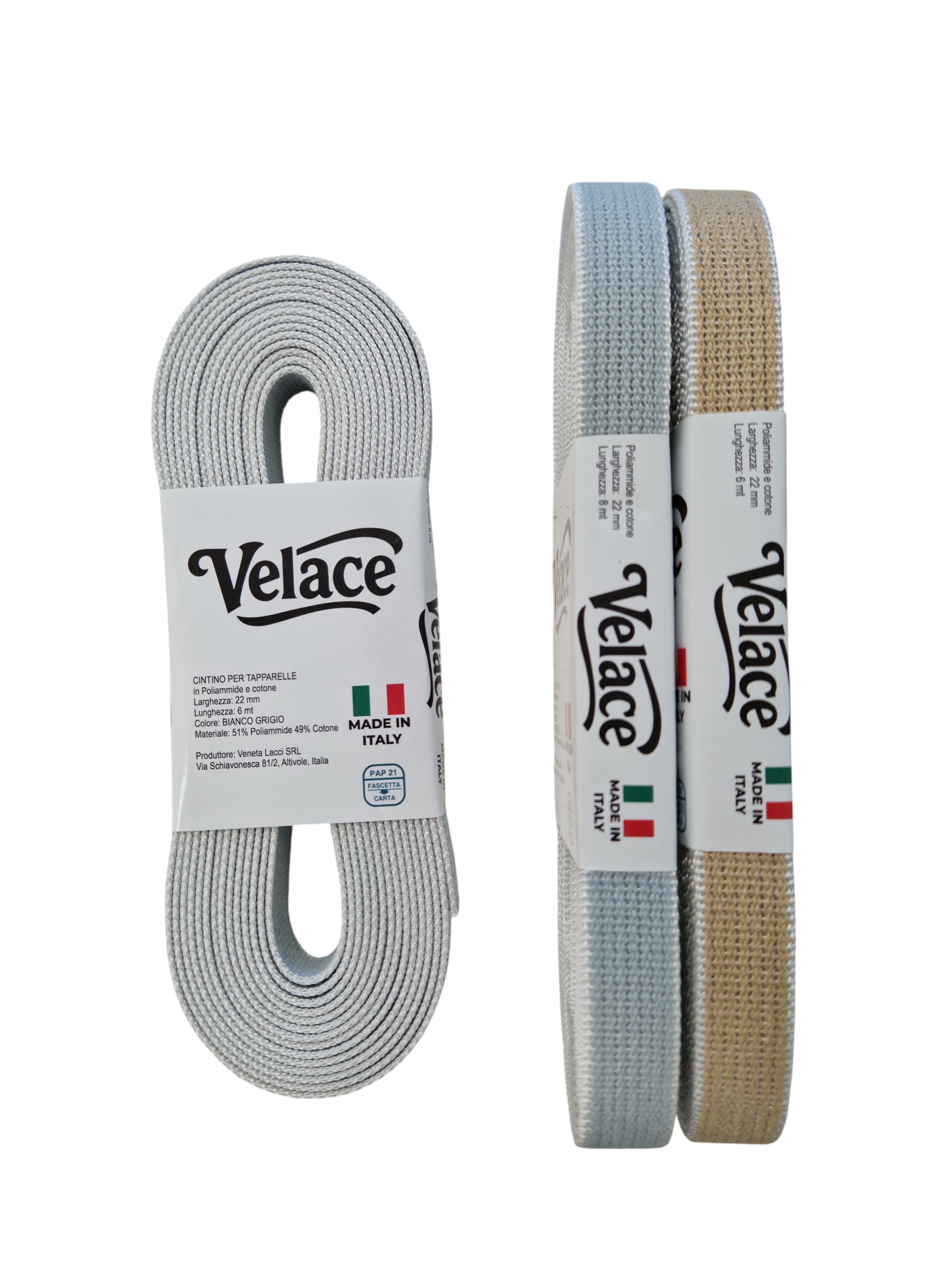 Cintino in cotone per tapparelle Velace 51% poliammide 49% cotone armatura resistente